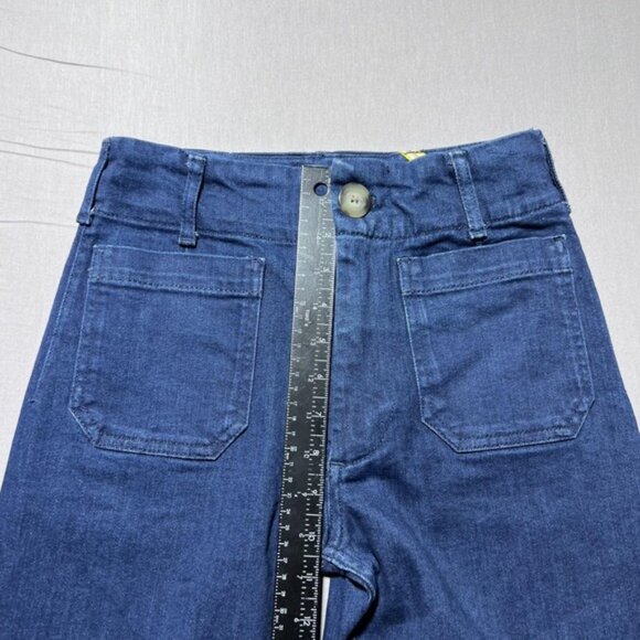 Maeve Anthropologie The Colette Jeans Womens 25P Blue High Rise Wide Leg Cropped - Picture 12 of 15
